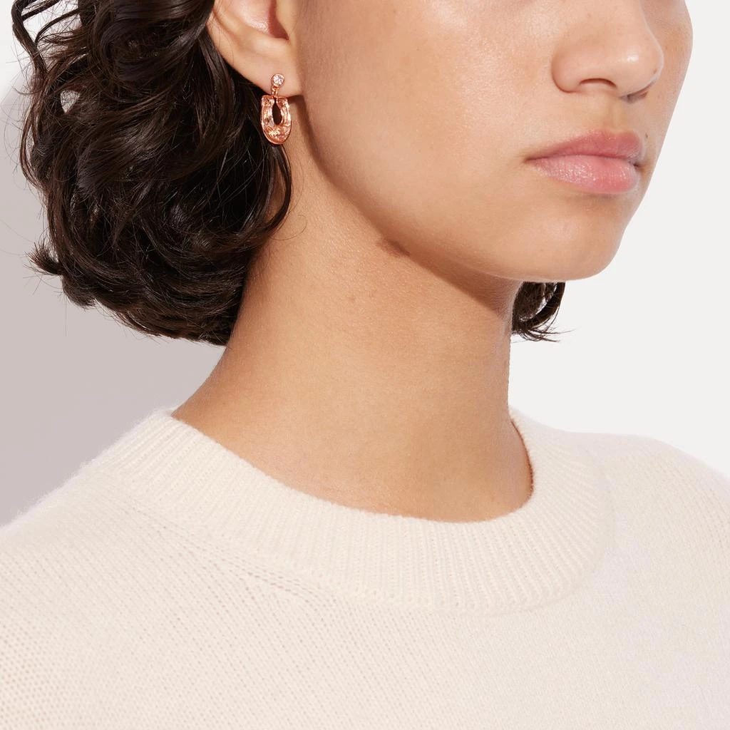 商品Coach|Coach Faceted Crystal C Drop Earrings,价格¥269,第2张图片详细描述