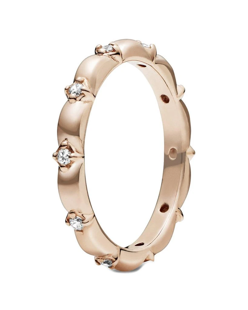 商品PANDORA|Pandora Jewelry Rose 14K Rose Gold Plated Flower Petals Band CZ Ring,价格¥191,第2张图片详细描述