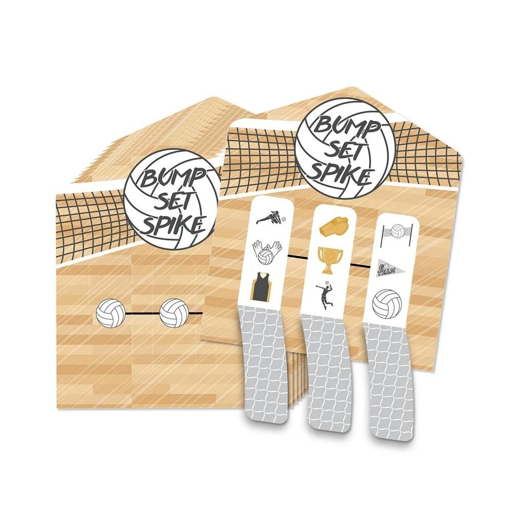 商品Big Dot of Happiness|Bump, Set, Spike - Volleyball Party Game Pickle Cards Pull Tabs 3-in-a-Row 12 Ct,价格¥119,第1张图片