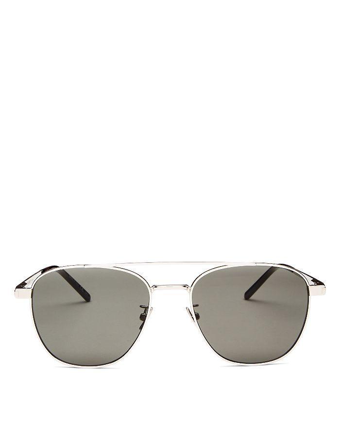 商品Yves Saint Laurent|Men's Brow Bar Aviator Sunglasses, 55mm,价格¥3073,第5张图片详细描述