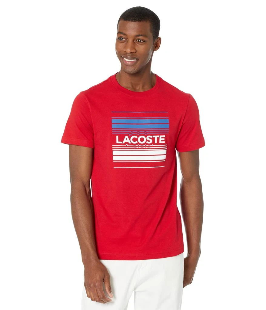 商品Lacoste|Short Sleeve Graphic Large Lacoste Center Chest Tee,价格¥292,第1张图片