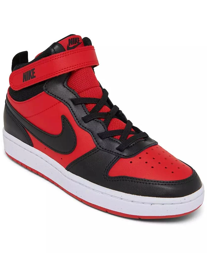 商品NIKE|Little Kids Court Borough Mid 2 Adjustable Closure Casual Sneakers from Finish Line,价格¥417,第1张图片