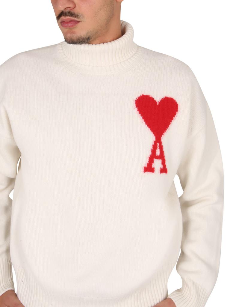 Ami Alexandre Mattiussi Turtleneck Sweater With Logo商品第4张图片规格展示