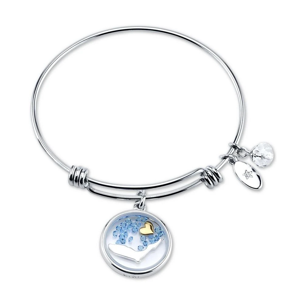 商品Unwritten|Florida State Adjustable Bangle Bracelet in Stainless Steel Silver Plated Charms,价格¥248,第1张图片
