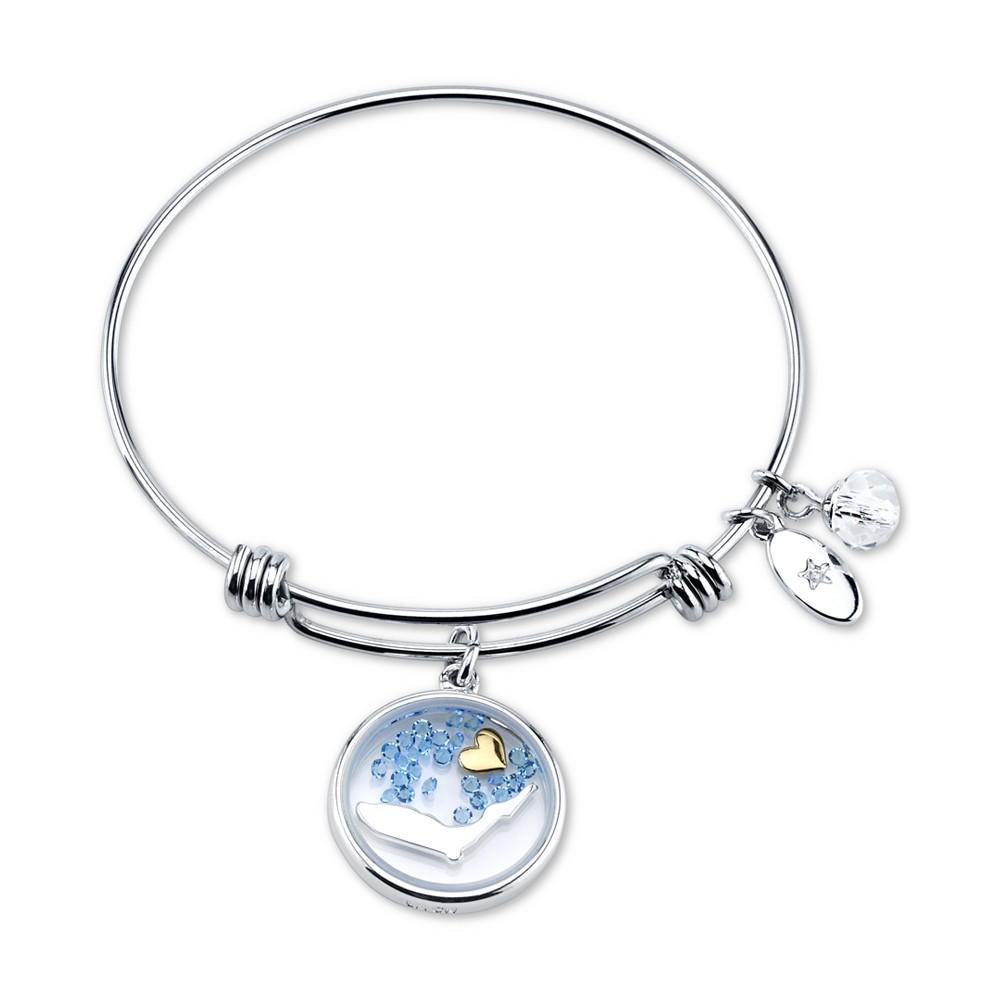 商品Unwritten|Florida State Adjustable Bangle Bracelet in Stainless Steel Silver Plated Charms,价格¥143,第1张图片