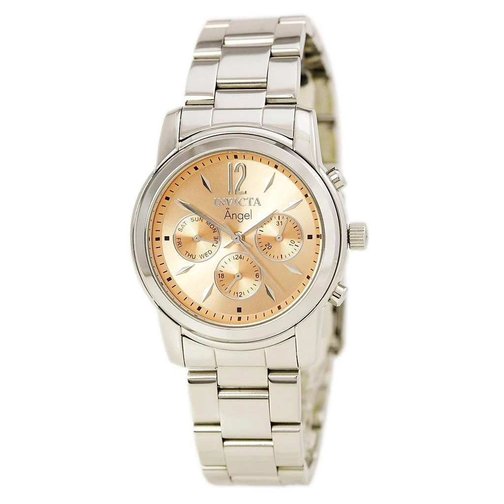 商品Invicta|Invicta 0462 Women's Angel Rose Gold Sunray Dial Stainless Steel GMT Watch,价格¥517,第1张图片