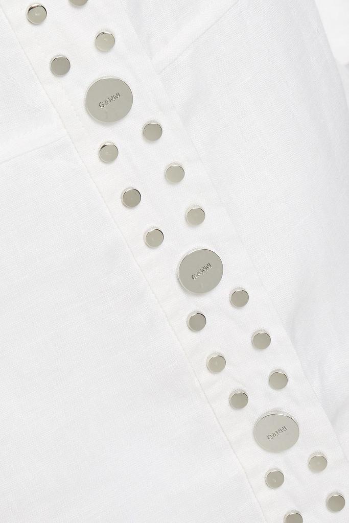 商品Ganni|Studded linen shirt,价格¥837,第6张图片详细描述