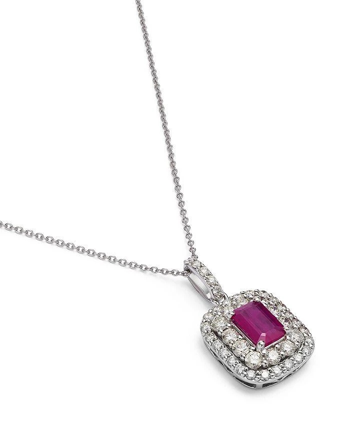 商品Bloomingdale's Fine Collection|Ruby & Diamond Pendant Necklace in 14K White Gold, 18",价格¥23445,第3张图片详细描述