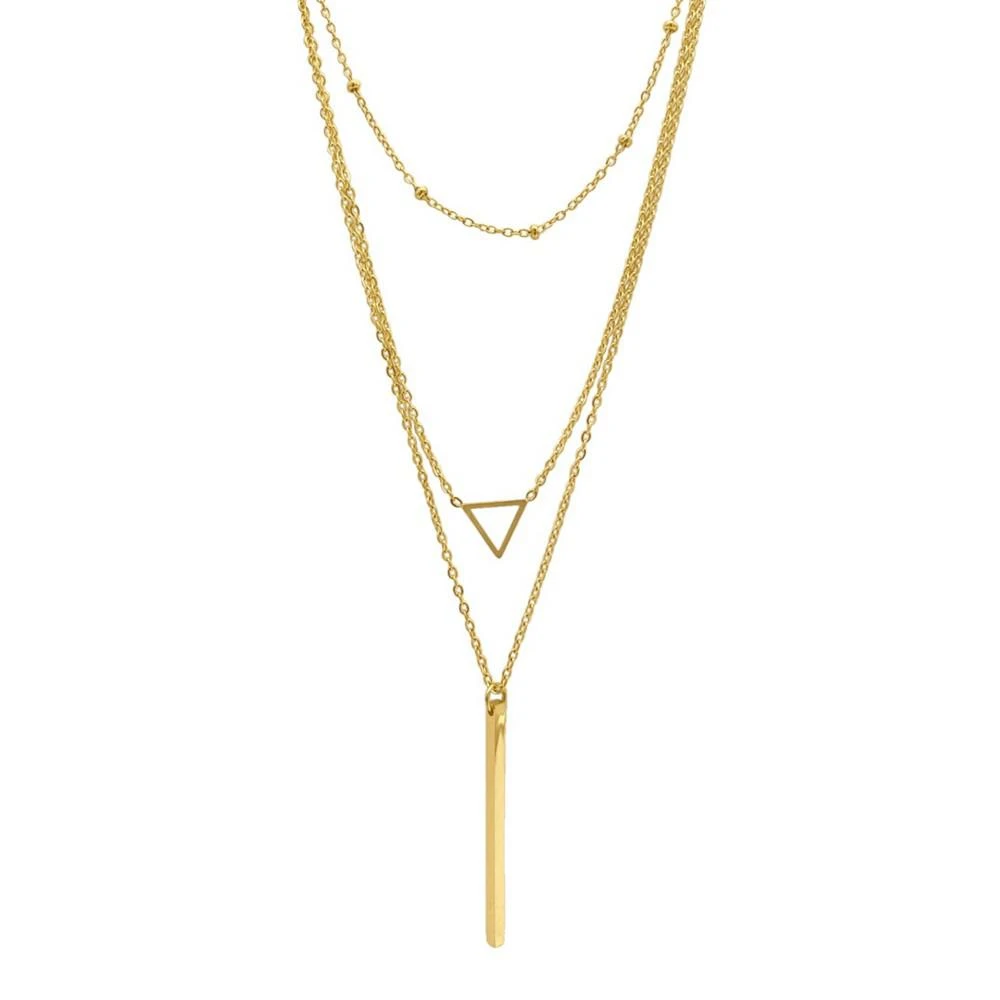商品ADORNIA|15-17" Adjustable 14K Gold Plated Layered Pendant Necklace Set,价格¥220,第1张图片