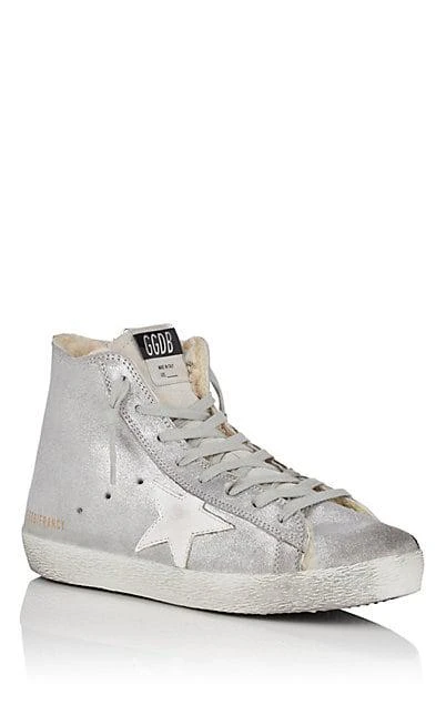 商品Golden Goose|Women's Francy Metallic Leather & Shearling Sneakers,价格¥3042,第2张图片详细描述