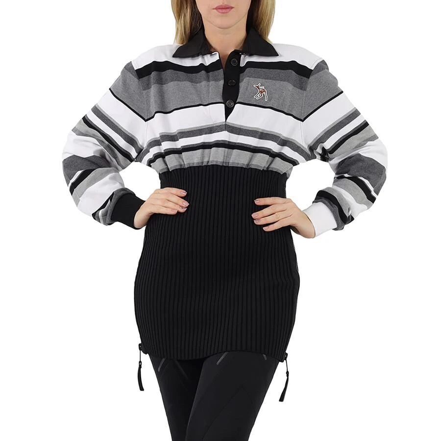 商品Burberry|Long-sleeve Striped Cotton Reconstructed Polo Shirt,价格¥1417,第1张图片