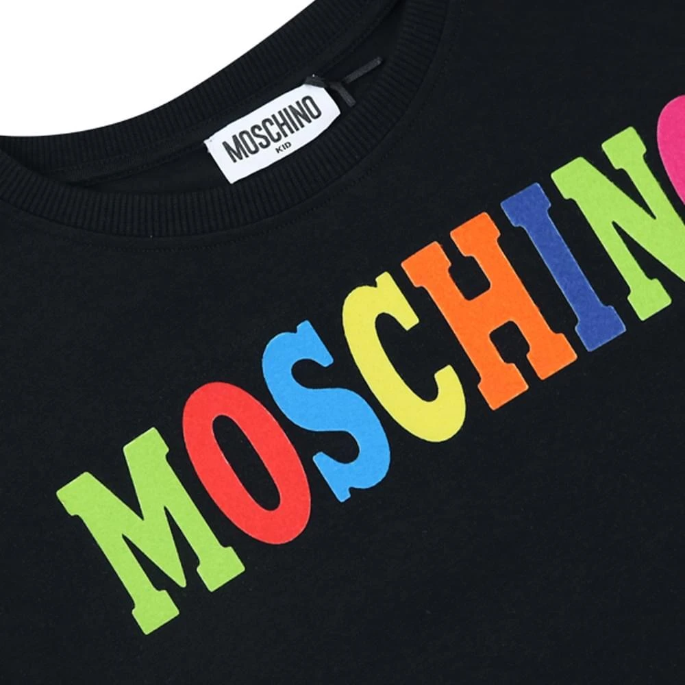 商品Moschino|Black Cropped Multicoloured Logo T Shirt,价格¥334,第2张图片详细描述