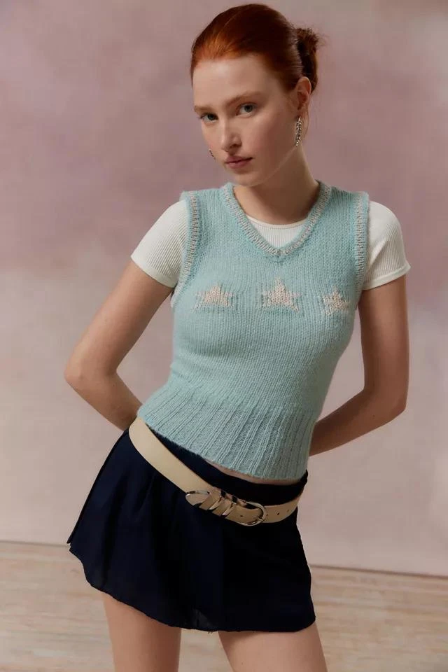 商品Kimchi Blue|Kimchi Blue Jones Sparkly Printed Sweater Vest,价格¥224,第4张图片详细描述