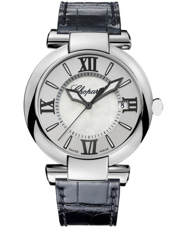 商品Chopard|Chopard Imperiale Automatic 40mm Silver Dial Black Leather Strap Women's Watch 388531-3009,价格¥32421,第1张图片