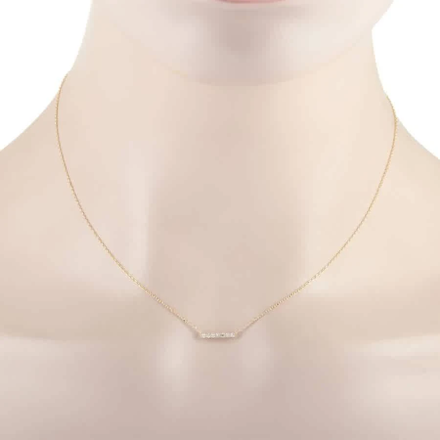 商品LB Exclusive|14K Yellow Gold 0.10ct Diamond Bar Necklace,价格¥2317,第2张图片详细描述