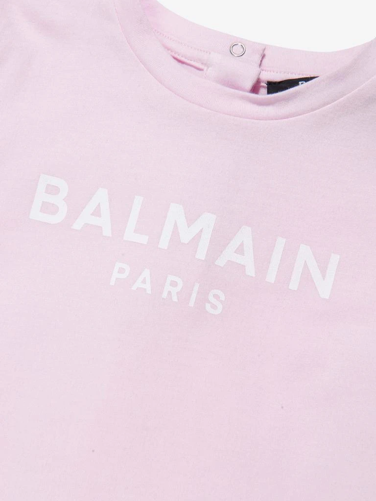 商品Balmain|Balmain Pink Baby Girls Logo Print T-Shirt,价格¥1449,第1张图片