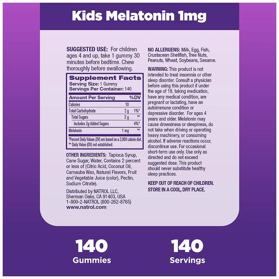 商品Natrol|Melatonin 1 mg Gummies Raspberry,价格¥140,第5张图片详细描述