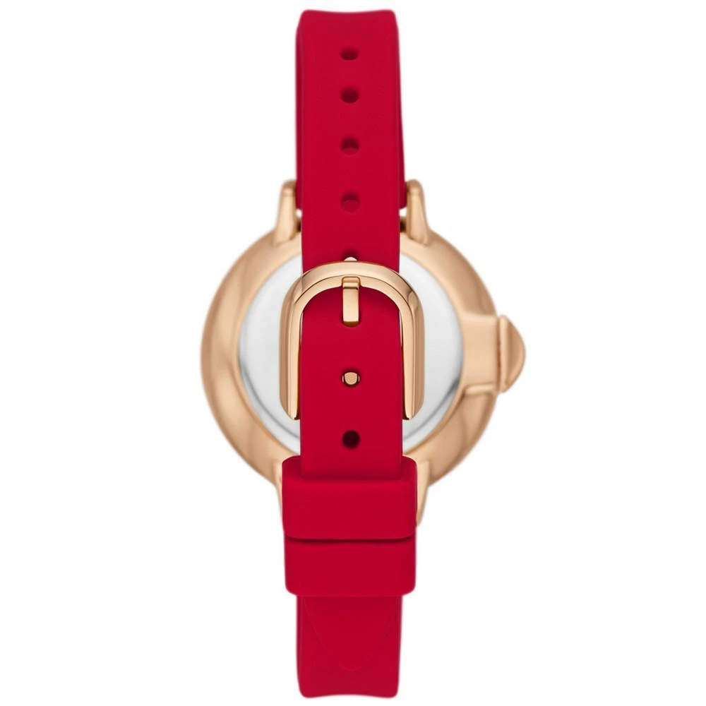 商品Kate Spade|Kate Spade Women's Park Row Three-Hand Red Silicone Strap Watch 34mm,价格¥834,第3张图片详细描述