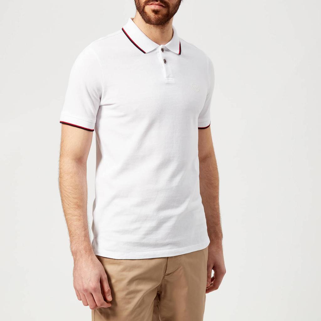 Armani Exchange Men's Contrast Piping Piquet Polo Shirt - White商品第4张图片规格展示