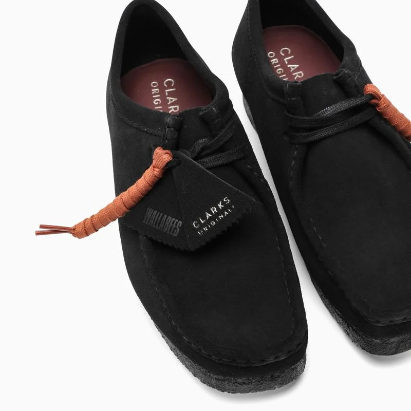 Black suede low derby shoes 商品