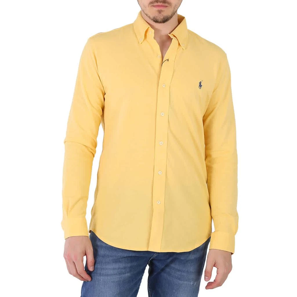 商品Ralph Lauren|Yellow Long-sleeved Logo Embroidered Slim-fit Cotton Shirt,价格¥779,第1张图片