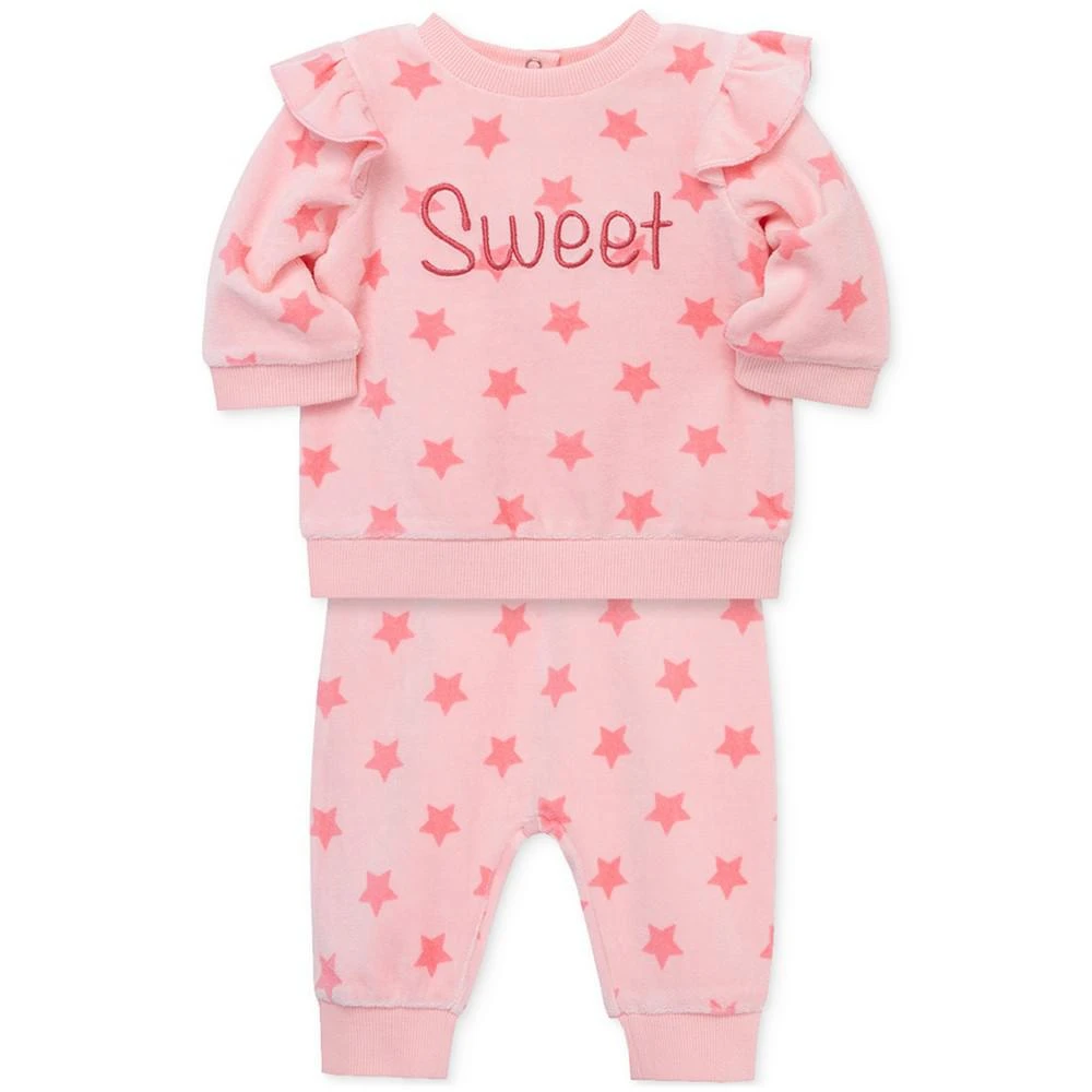 商品Little Me|Baby Sweet Stars 2-Pc. Velour Top & Pants Set,价格¥143,第3张图片详细描述