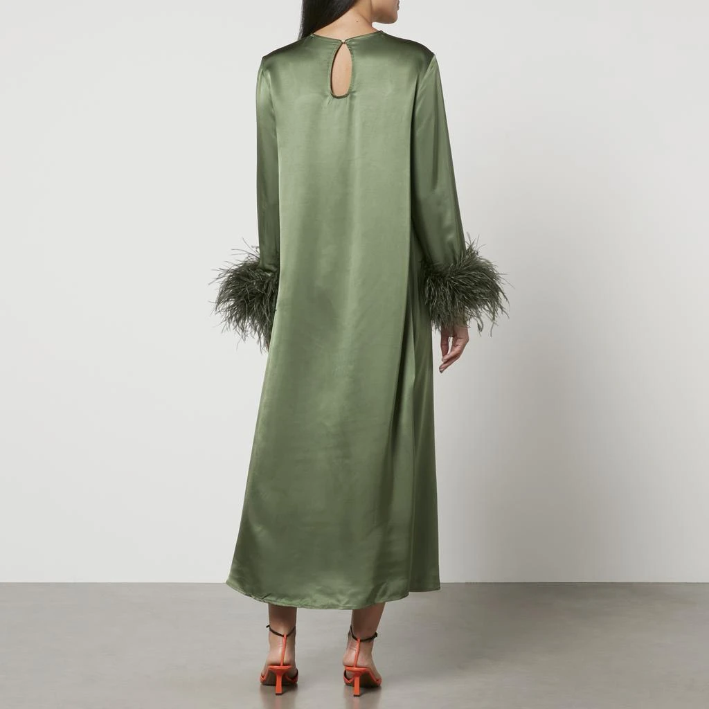 商品Sleeper|Sleeper Suzi Feather-Trimmed Satin Midi Dress,价格¥3821,第2张图片详细描述