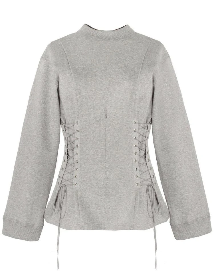 商品Pixie Market|Grey Corset Sweatshirt,价格¥599,第5张图片详细描述