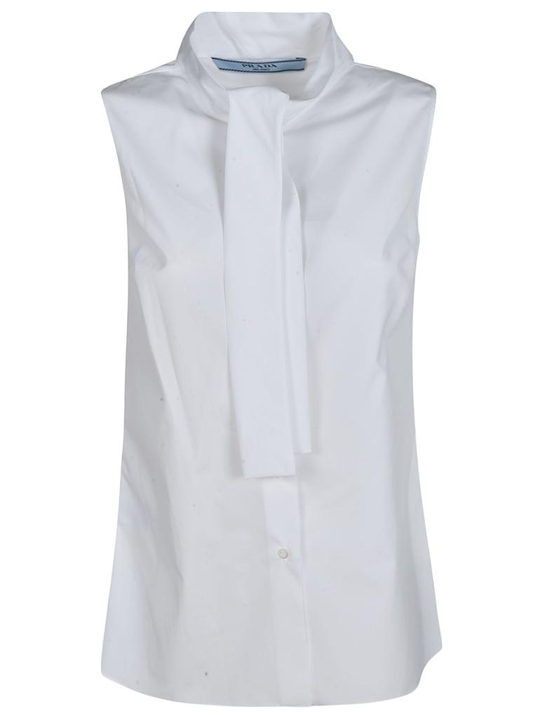 Prada Women's White Cotton Top商品第1张图片规格展示