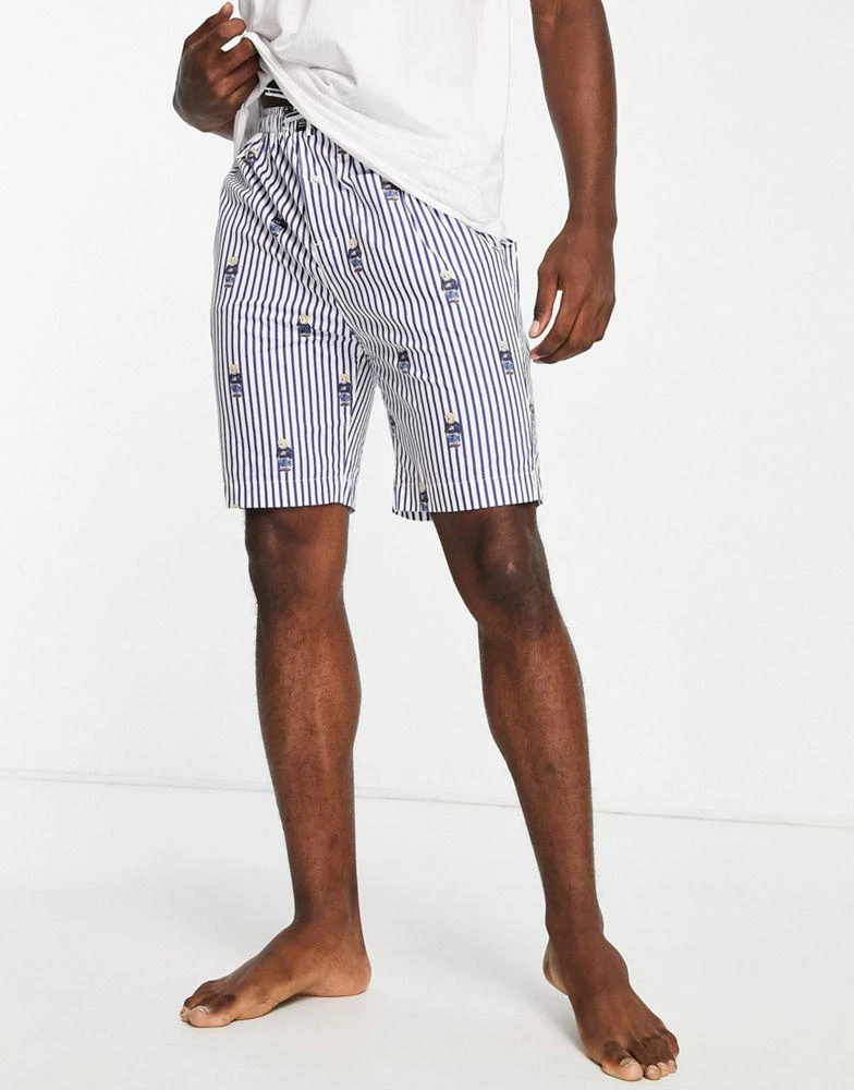 商品Ralph Lauren|Polo Ralph Lauren lounge woven shorts in blue with all over bear,价格¥344,第1张图片