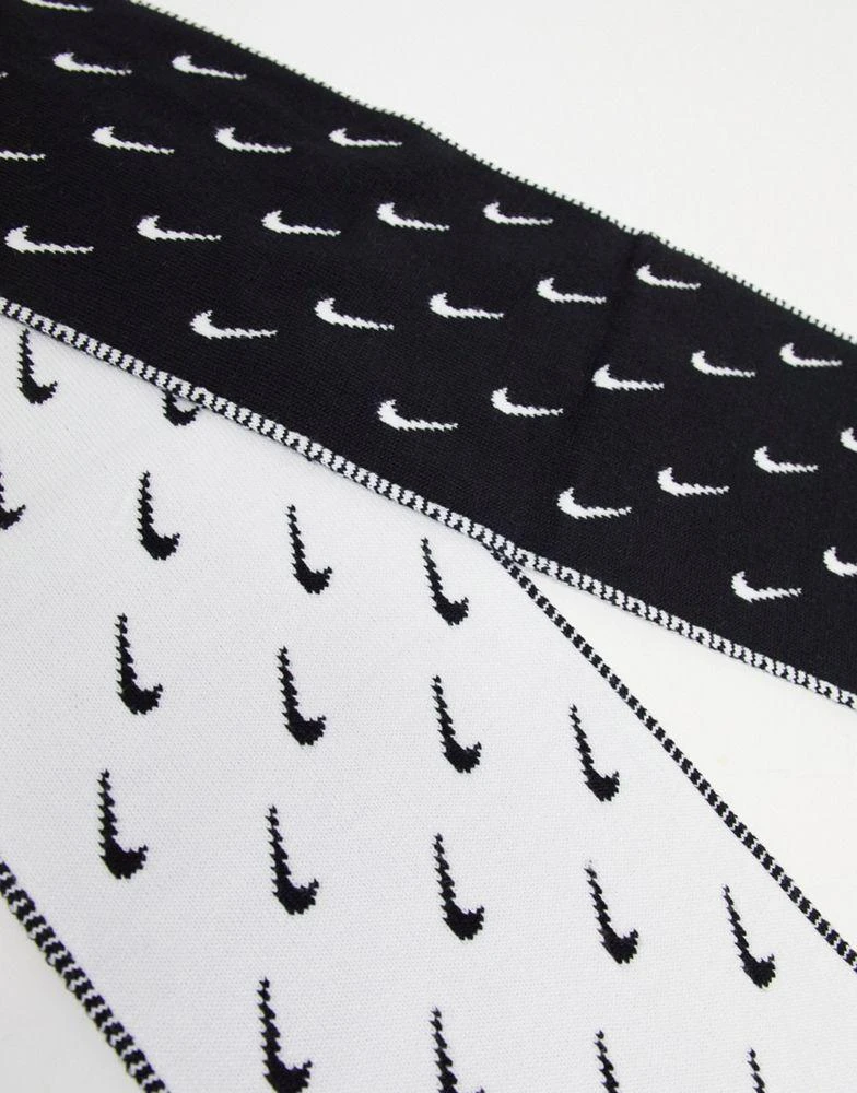 Nike Nike scarf with all over swoosh print in black 3