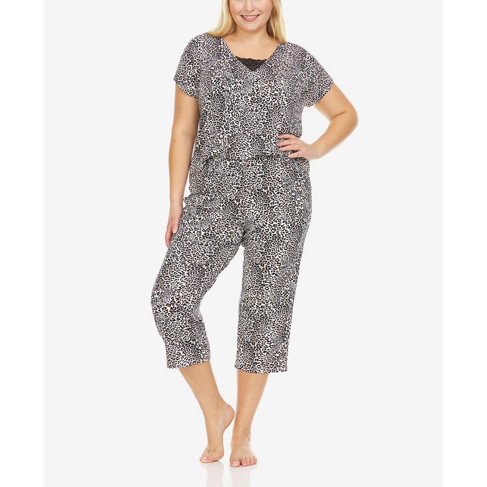 商品Flora Nikrooz|Plus Size Tiffany Knit 2 Piece Pajama Set,价格¥477,第1张图片