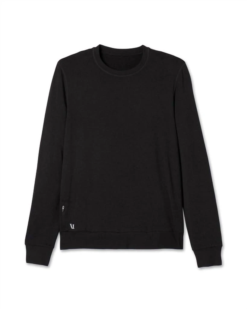 商品Vuori|Ponto Performance Crew Sweatshirt In Black Heather,价格¥678,第4张图片详细描述