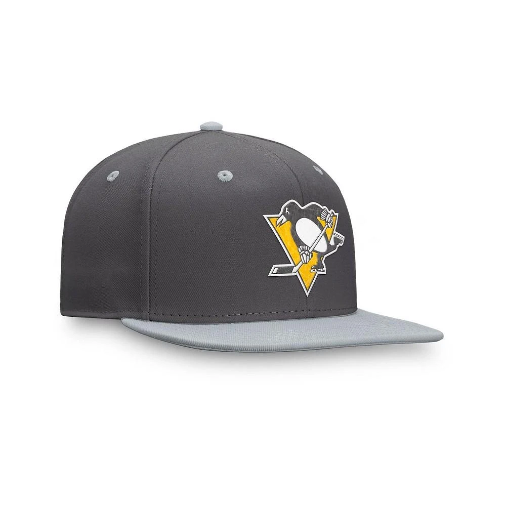 商品Fanatics|Men's Branded Charcoal Pittsburgh Penguins Authentic Pro Home Ice Snapback Hat,价格¥258,第3张图片详细描述