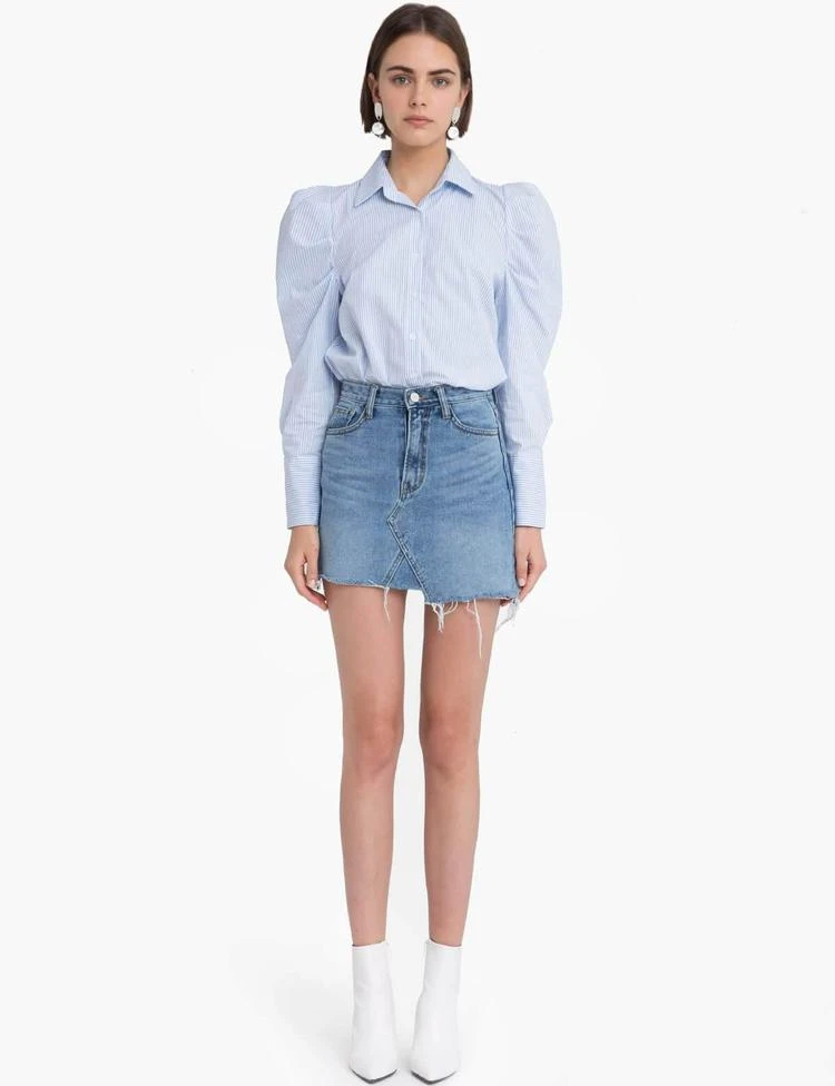 商品Pixie Market|Striped Puffy Sleeve Shirt,价格¥369,第5张图片详细描述