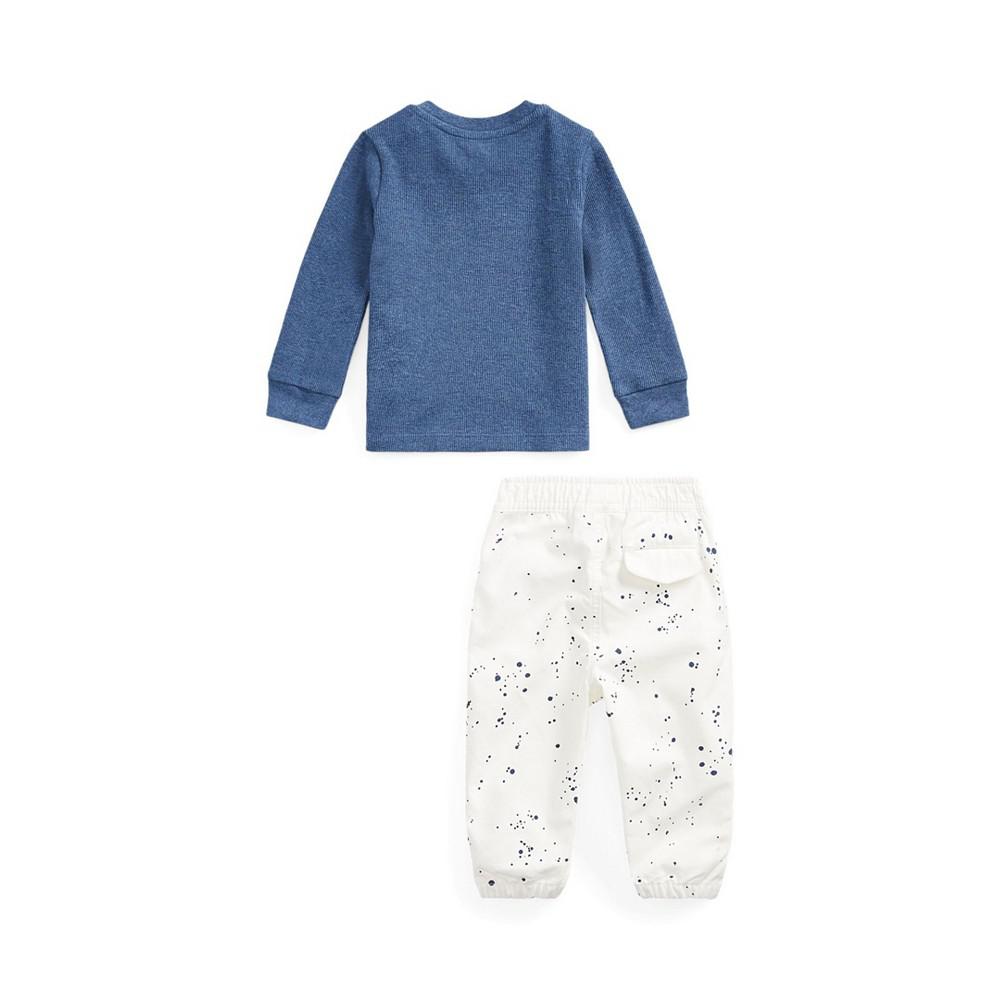 Baby Boys Waffle-Knit Logo T-shirt and Ripstop Pant, 2 Piece Set商品第2张图片规格展示