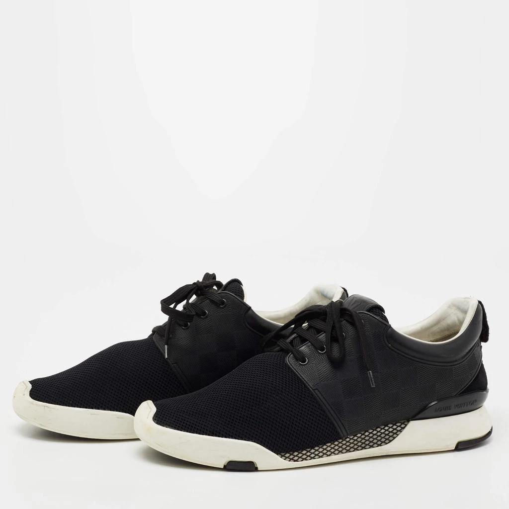 商品[二手商品] Louis Vuitton|Louis Vuitton Black Damier Infini Leather And Mesh Fastlane Sneakers Size 42.5,价格¥2862,第2张图片详细描述