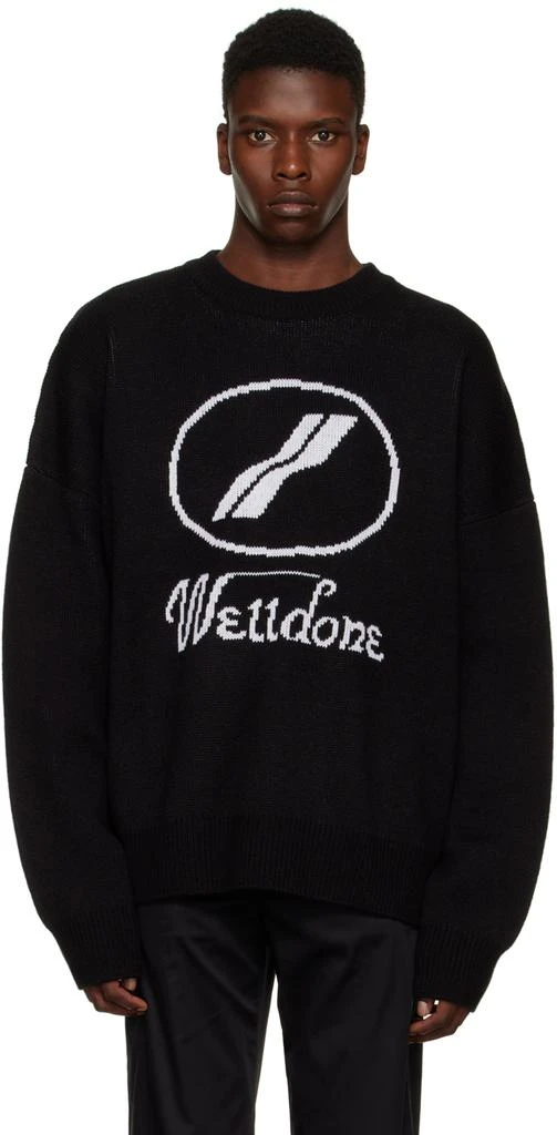 商品We11done|Black Jacquard Sweater,价格¥1247,第1张图片