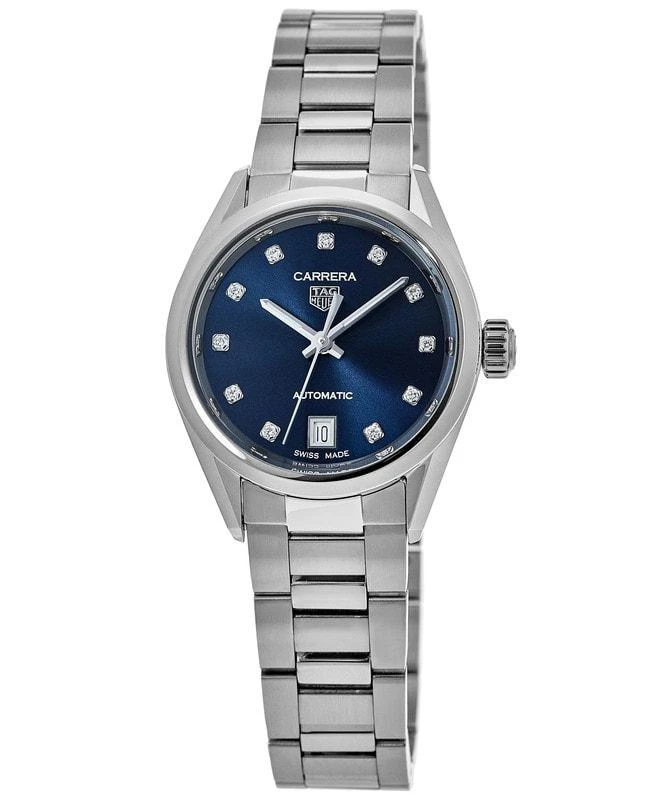 商品TAG Heuer|Tag Heuer Carrera Automatic Blue Diamond Dial Steel Women's Watch WBN2413.BA0621,价格¥23263,第1张图片