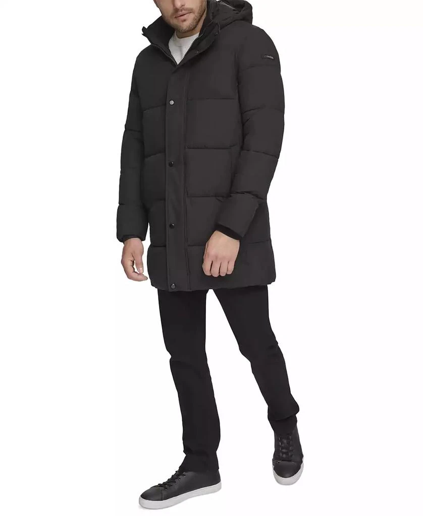 商品Calvin Klein|Men's Long Stretch Quilted Puffer Jacket,价格¥678,第4张图片详细描述