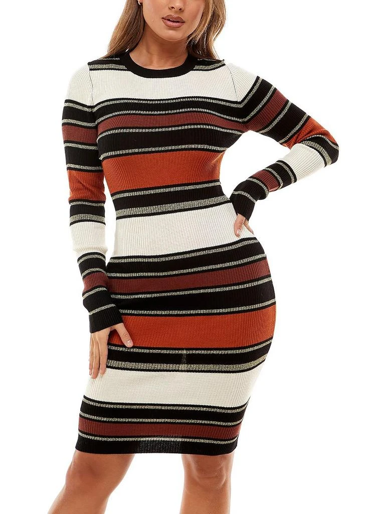 商品Planet Gold|Juniors Womens Striped Midi Sweaterdress,价格¥181,第3张图片详细描述