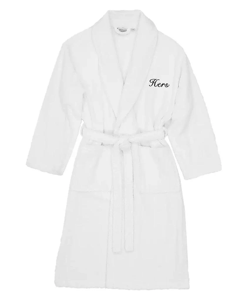 商品Linum Home Textiles|Bookman Font Turkish Cotton Embroidered Hers Terry Bathrobe,价格¥617,第2张图片详细描述