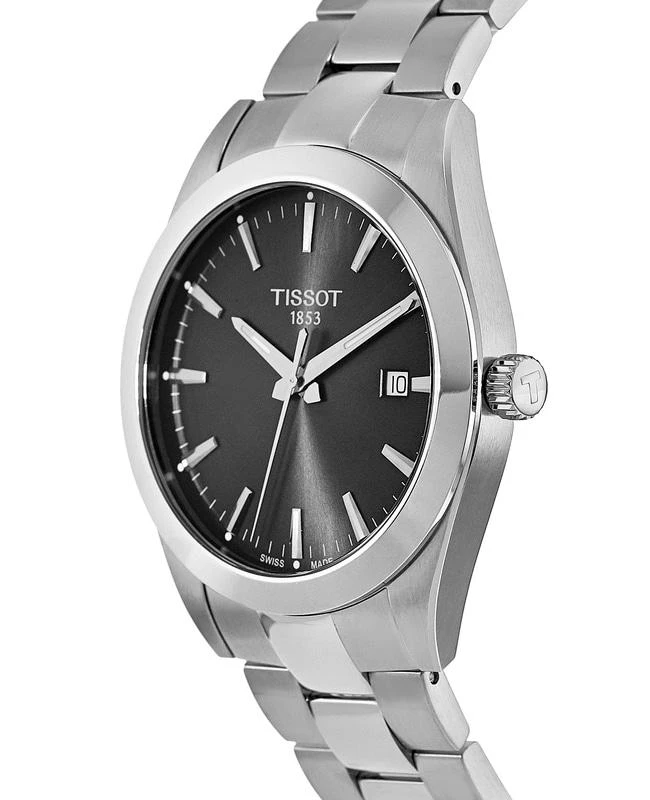 商品Tissot|Tissot Gentleman Black Dial Stainless Steel Men's Watch T127.410.11.051.00,价格¥2372,第3张图片详细描述