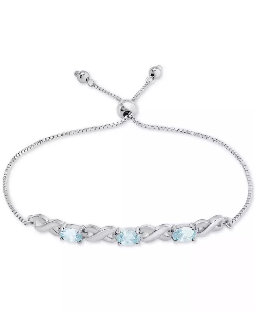 商品Macy's|Amethyst Bolo Bracelet (1-3/4 ct. t.w.) in Sterling Silver (Also in Blue Topaz, Sapphire & Simulated Opal),价格¥190,第1张图片