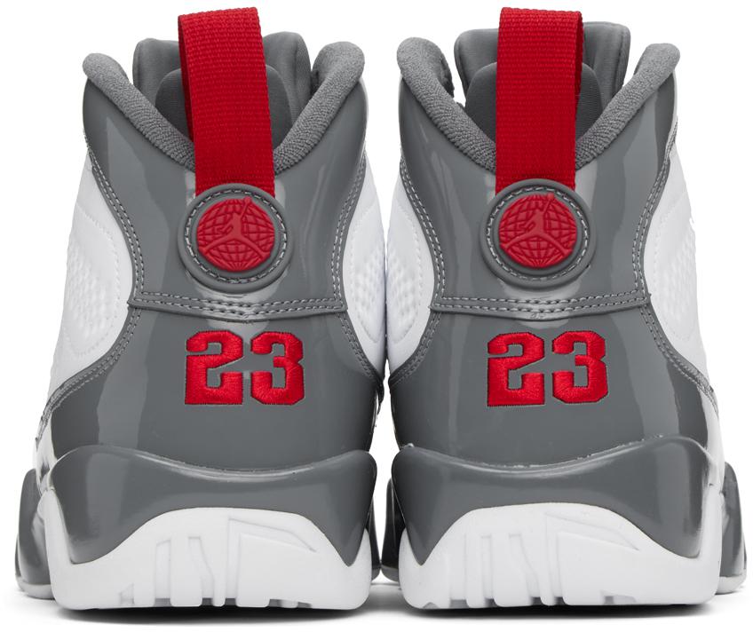 White & Gray Air Jordan 9 Retro Sneakers商品第2张图片规格展示