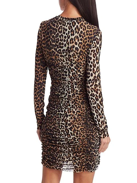 商品Ganni|Leopard Print Mesh Dress,价格¥465,第5张图片详细描述