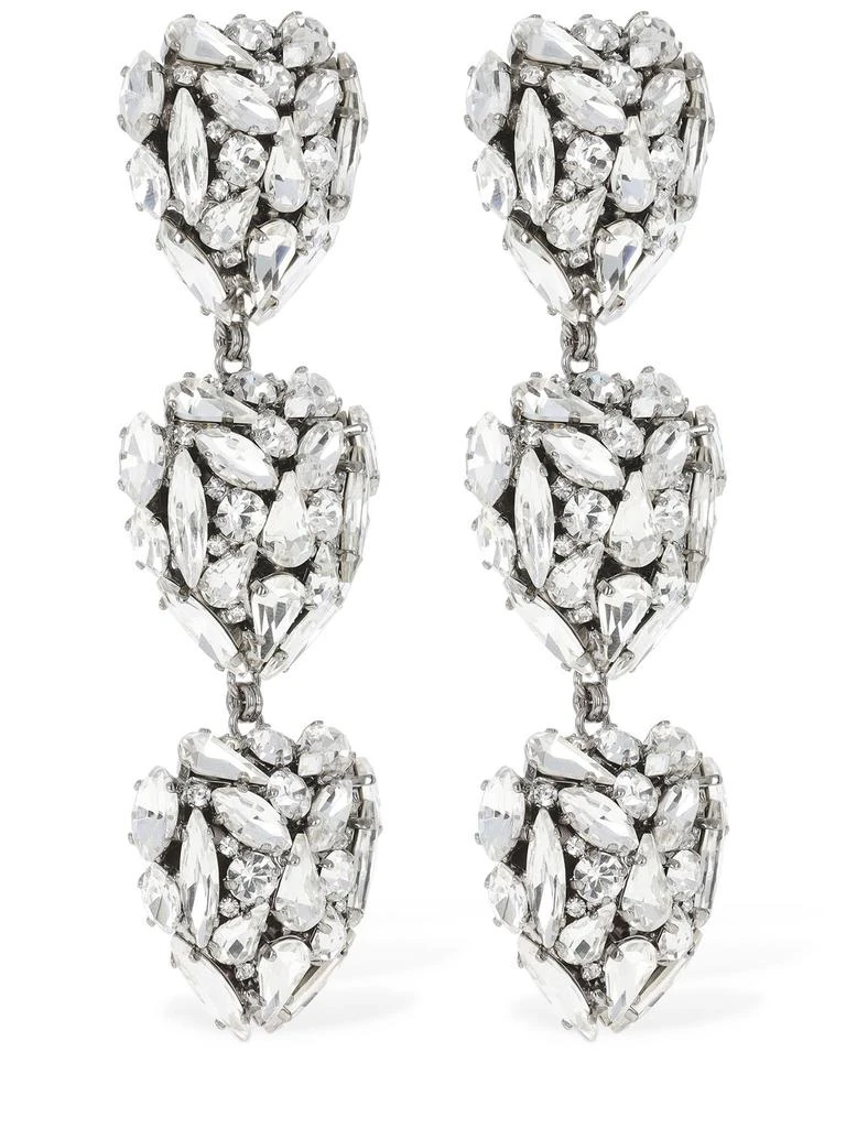 商品Alessandra Rich|Crystal Hearts Earrings,价格¥1833,第2张图片详细描述