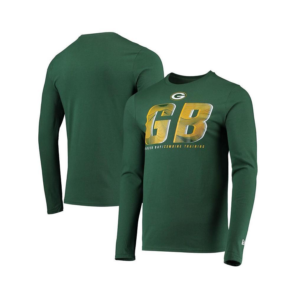 商品New Era|Men's Green Green Bay Packers Combine Authentic Static Abbreviation Long Sleeve T-shirt,价格¥262,第1张图片