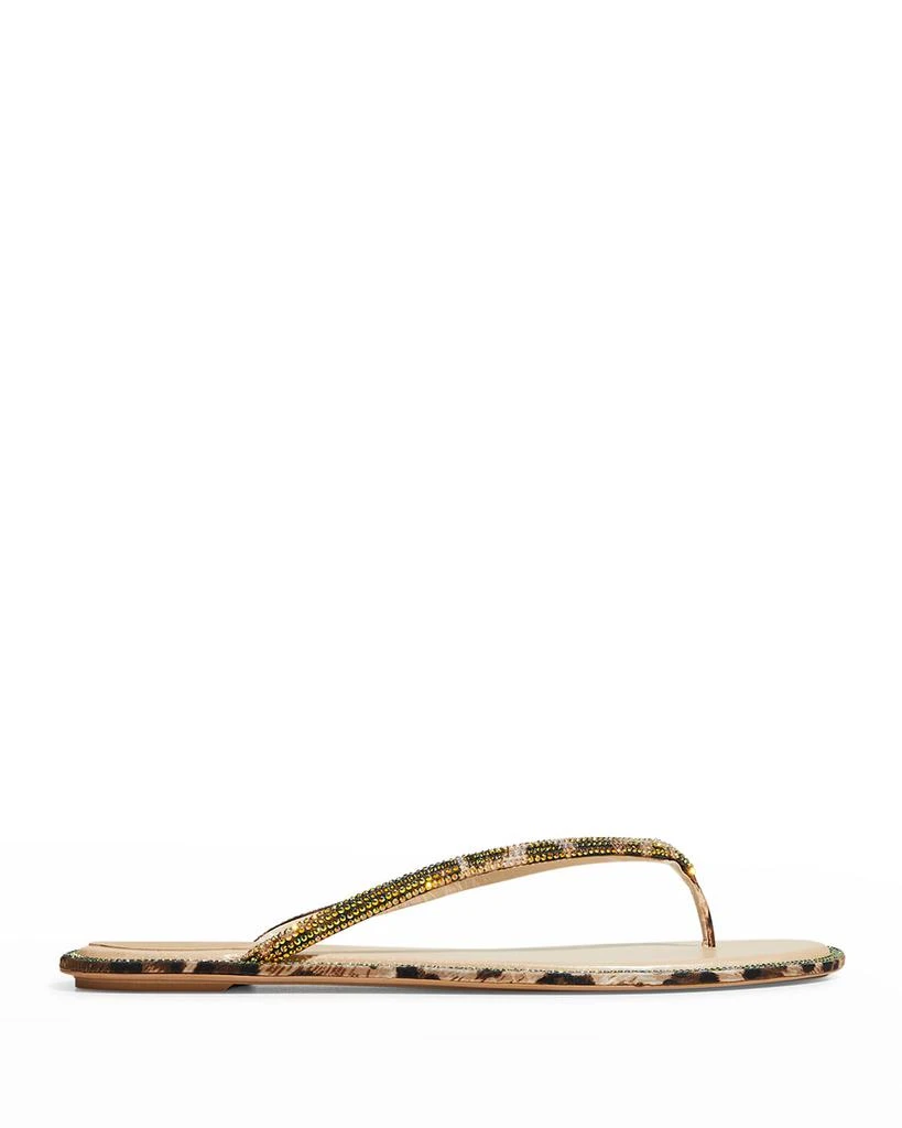 商品Rene Caovilla|Leopard-Print Shimmer Thong Sandals,价格¥2487,第1张图片