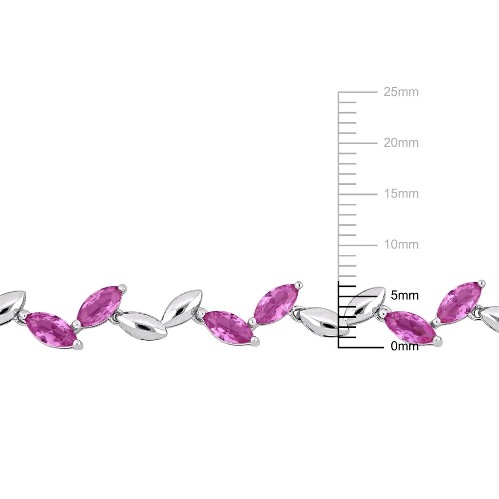 商品Mimi & Max|29 7/8ct TGW Created Pink Sapphire Leaf Necklace and Bracelet Set Sterling Silver,价格¥1067,第3张图片详细描述